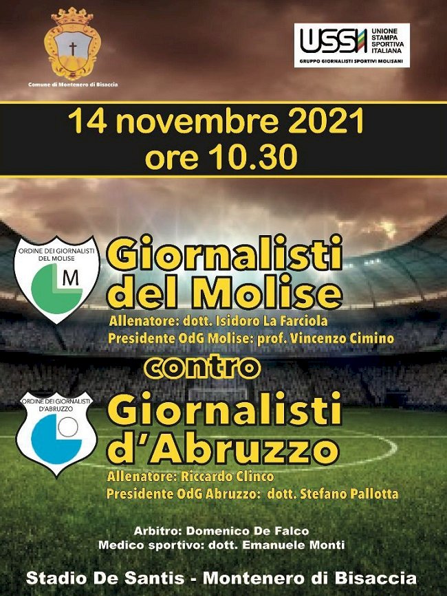 Calcio, l'OdG Molise sfida l'Odg Abruzzo