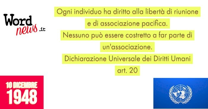 DICHIARAZIONE UNIVERSALE DEI DIRITTI UMANI - art.20