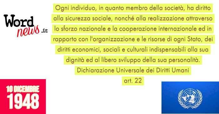 DICHIARAZIONE UNIVERSALE DEI DIRITTI UMANI - art.22
