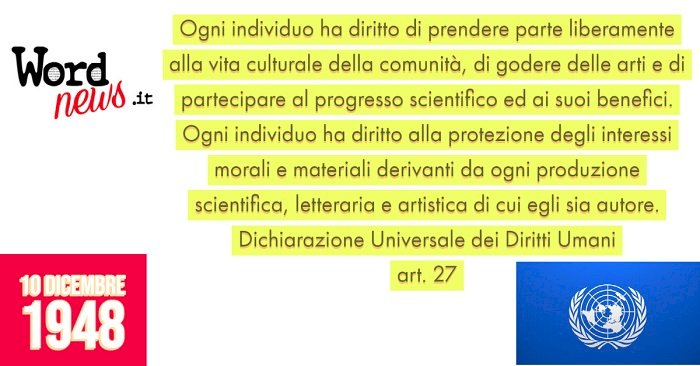 DICHIARAZIONE UNIVERSALE DEI DIRITTI UMANI - art.27