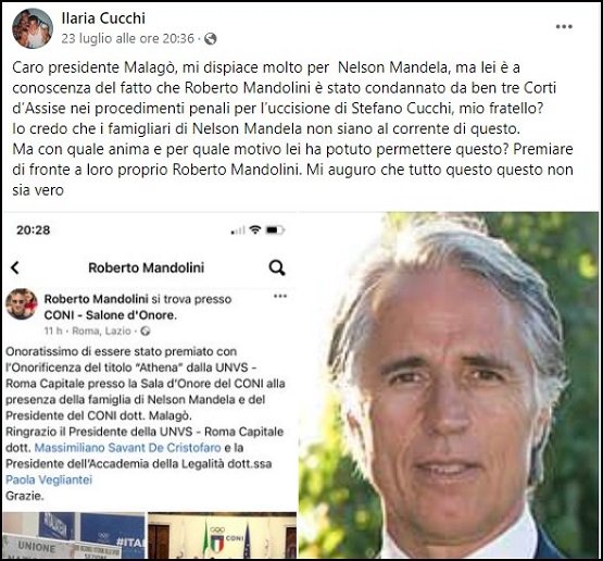 Il CONI premia il condannato Roberto Mandolini