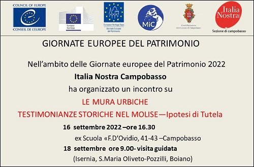 Giornate Europee del Patrimonio 2022: doppio appuntamento con Italia Nostra Campobasso