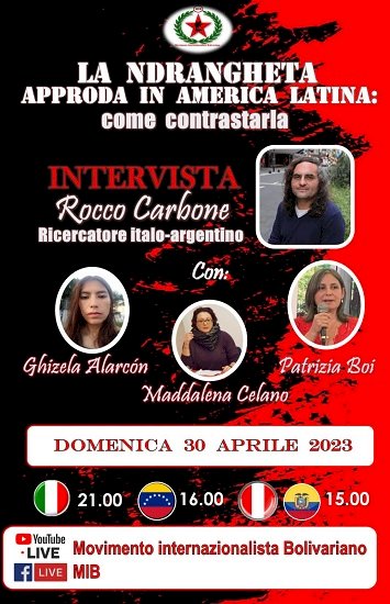 Il 30 aprile evento online su come contrastare la ‘Ndrangheta in America Latina